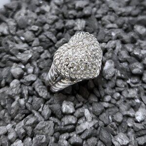 Judith Ripka Diamonique Heart Ring  Size 5.75